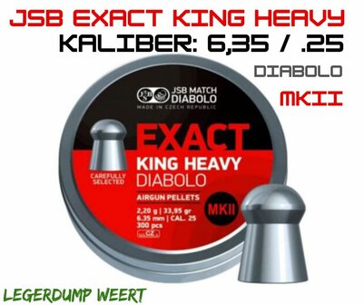 JSB Diabolo Exact King Heavy MKII 6,35mm. 25