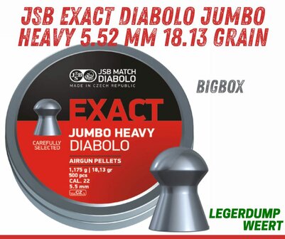 JSB Exact Diabolo Jumbo Heavy 5.52 mm 18.13 grain