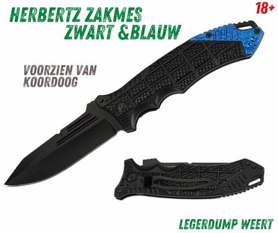 Herbertz zakmes zwart met blauw