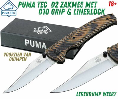 Puma Tec  D2 Zakmes met G10 Grip en Linerlock