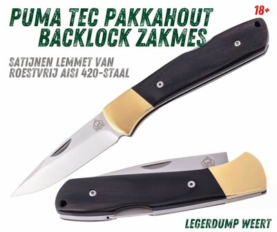 Puma TEC Pakkahout Backlock Zakmes 