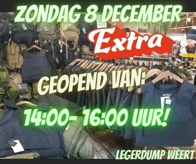 zondag 8 december extra geopend