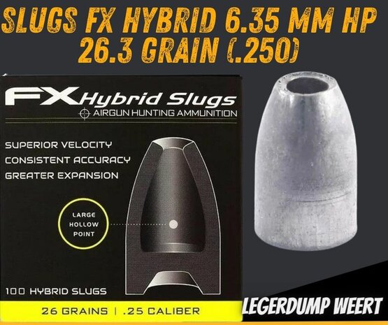 Slugs FX Hybrid 6.35 mm HP 26.3 grain (.250)