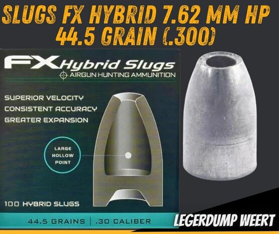 Slugs FX Hybrid 7.62 mm HP 44.5 grain (.300)