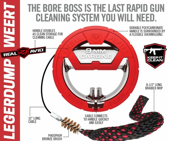 BORE BOSS / BORE CLEANER .30 / .380/ 7,62 Loopkoord Real Avid