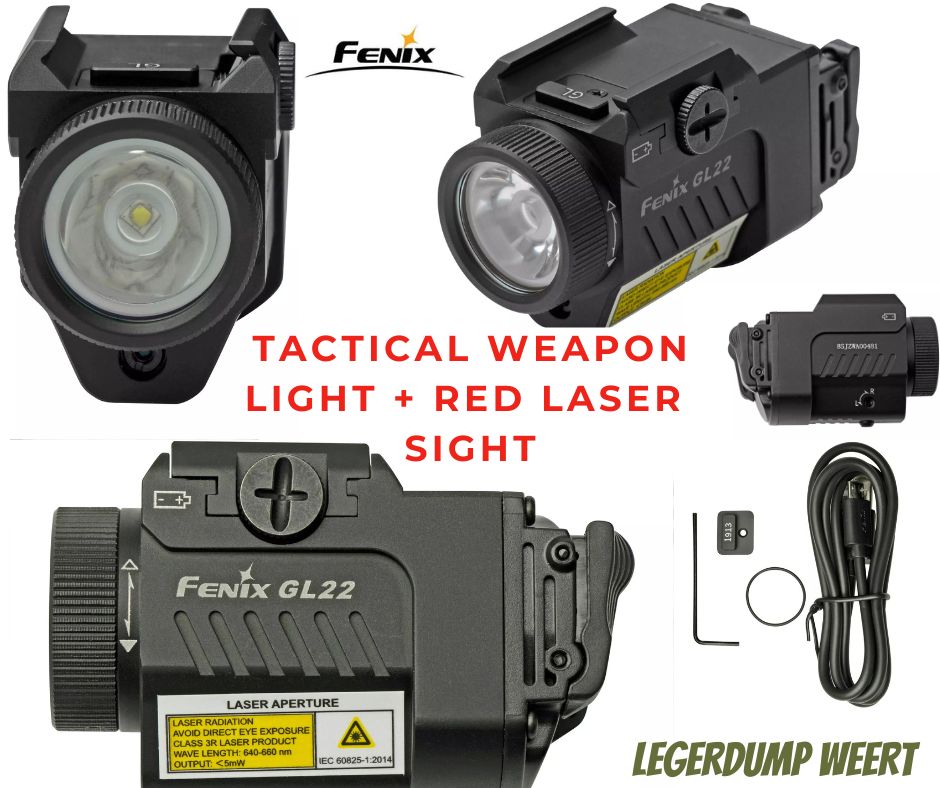 FENIX GL22 TACTICAL WEAPON LIGHT WITH RED LASER SIGHT Antris.nu